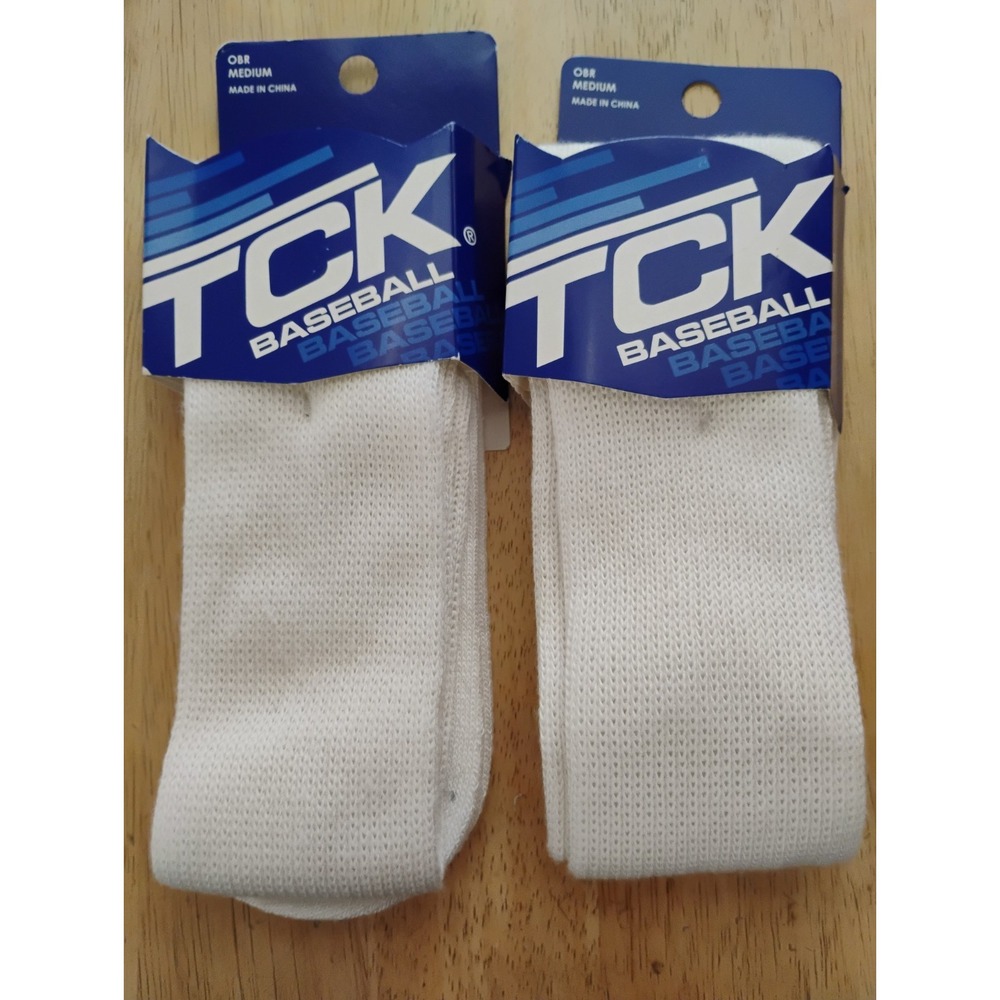 2 Pair TCK Senior All-Sport Solid Color Tube Socks (Medium) White Acrylic Blend